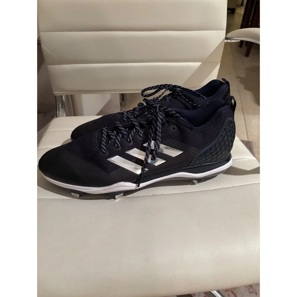 Adidas Adizero Afterburner 7 Baseball Cleats Navy Silver Metal Spikes Men 17